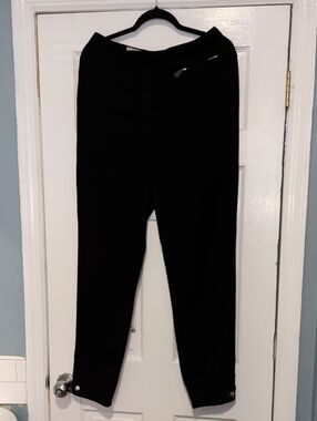 Authentic Hermes Women's Black Dress Pants With Snaps On Ankles